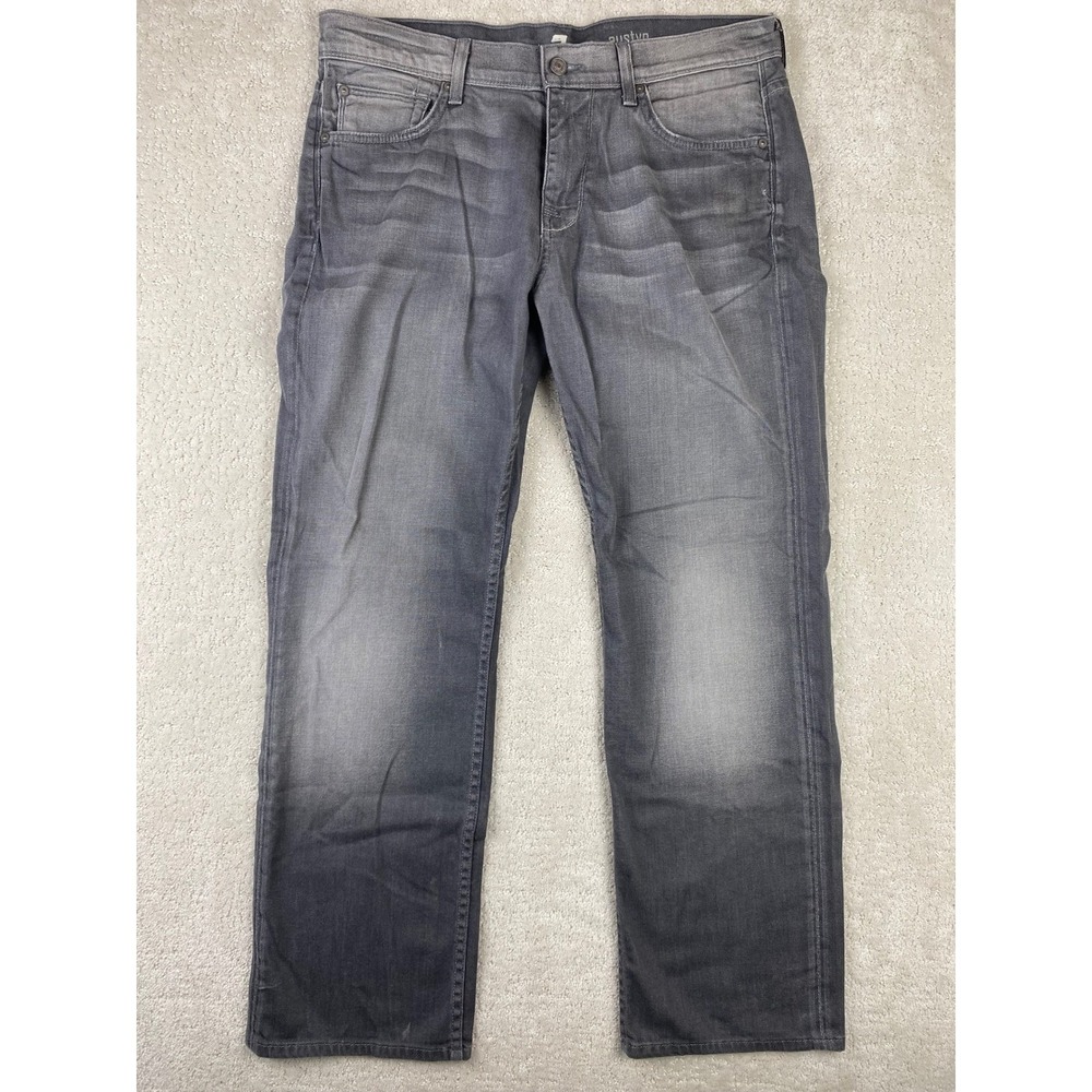 7 For All Mankind Men’s Slim Straight Jeans in Faded Gray Wash